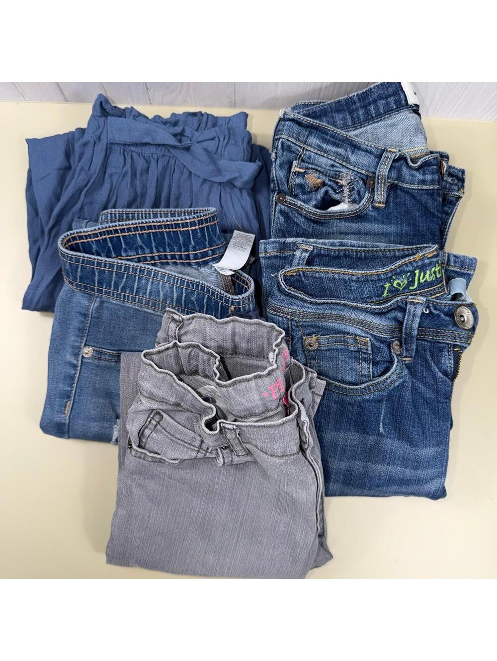 Girls Size 10 Bottoms Bundle – 4 Jeans & Wide Leg Pants